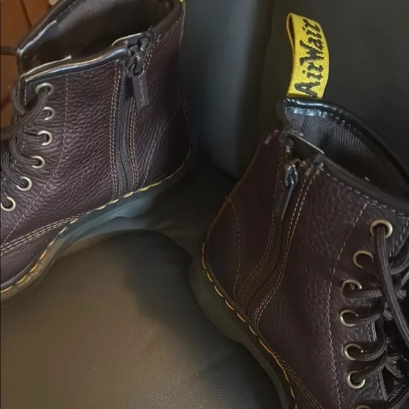 Dr. Martens Dark Brown Leather Boots - Picture 2 of 5